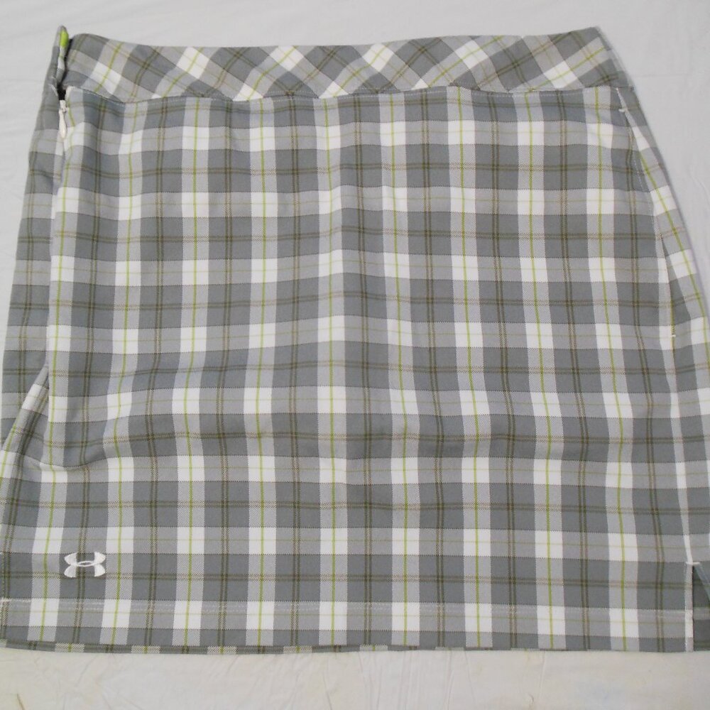 Women Under Armour Gray/Green Plaid Skort 4